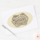 Heerlijk Student Tears Hand getrokken krijtbord Ovale Sticker (Envelop)