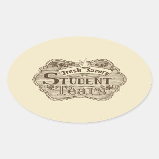 Heerlijk Student Tears Hand getrokken krijtbord Ovale Sticker