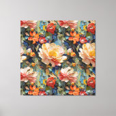 Heerlijk Sweet Taxtured Flowers en Rozen Canvas Afdruk (Voorkant)