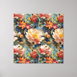 Heerlijk Sweet Taxtured Flowers en Rozen Canvas Afdruk