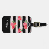 Heerlijk trendy accessoires, roze roos bagagelabel (Voorkant horizontaal)