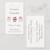 Heerlijk Trio van Cupcakes Bakkerij Visitekaartje (Voorkant / Achterkant)