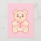 Heerlijk Valentijnsdag Beer met rood hart Briefkaart (Voorkant)