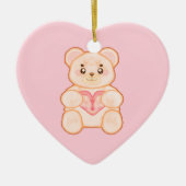 Heerlijk Valentijnsdag Beer met rood hart Keramisch Ornament (Voorkant)