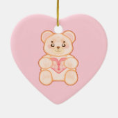 Heerlijk Valentijnsdag Beer met rood hart Keramisch Ornament (Achterkant)