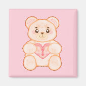 Heerlijk Valentijnsdag Beer met rood hart Magneet (Voorkant)