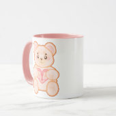 Heerlijk Valentijnsdag Beer met rood hart Mok (Voorkant links)