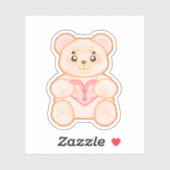 Heerlijk Valentijnsdag Beer met rood hart Sticker (Vel)