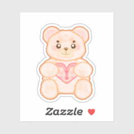 Heerlijk Valentijnsdag Beer met rood hart Sticker