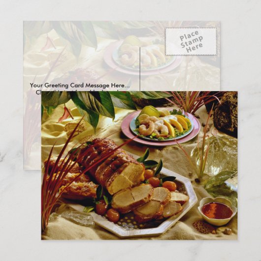 Heerlijk varkensvlees gebraden briefkaart (Voorkant / Achterkant)