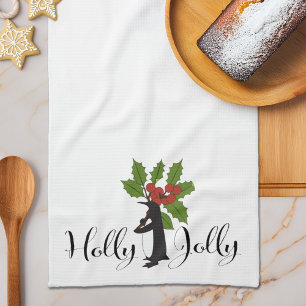 Heerlijk vrolijke grappige pinguïn Kerstmis Theedoek