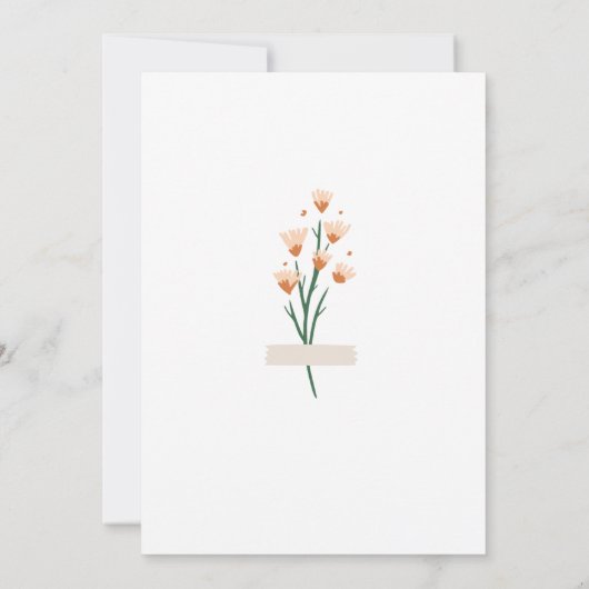 Heerlijk Waterverf Wildflower repetitie diner Kaart (Achterkant)