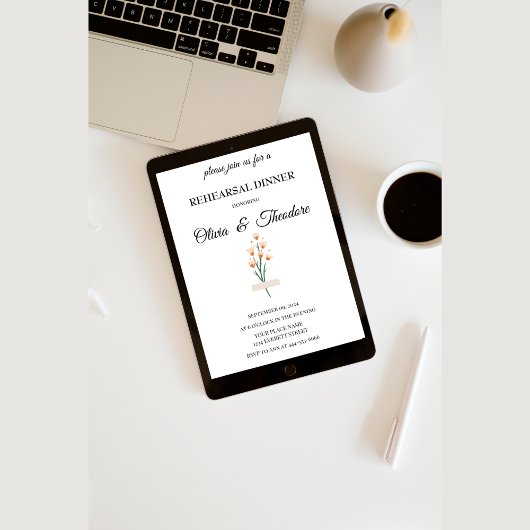 Heerlijk Waterverf Wildflower repetitie diner Kaart