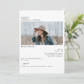 Heerlijk wit modern bruid foto Vrijgezellenfeest Kaart (Staand voorkant)