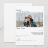 Heerlijk wit modern bruid foto Vrijgezellenfeest Kaart (Voorkant / Achterkant)