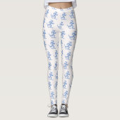 Heerlijk wit sneeuwschoen looppatroon leggings (Voorkant)