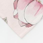 Heerlijk zacht roze  rozen patroon fleece deken (Hoek)