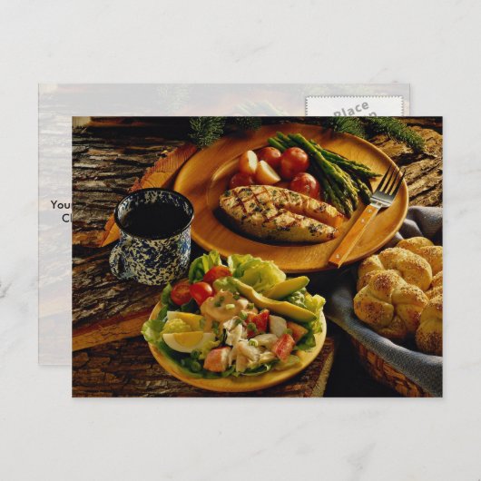Heerlijk zalmdiner briefkaart (Voorkant / Achterkant)