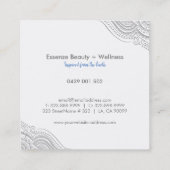 Heerlijk zilvergrijs Paisley Mandala Vierkante Visitekaartje (Achterkant)