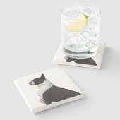 Heerlijk zwart-wit Boston Terrier Onderzetter (Zijkant)