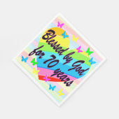 HEERLIJKE 70E VERJAARDAG ZEGENINGEN FEEST SERVETTE SERVET (Hoek)