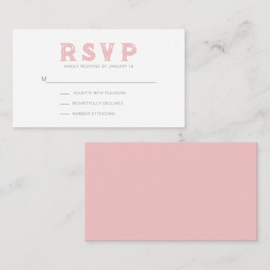 Heerlijke aardbei roze rustieke moderne RSVP Informatiekaartje (Voorkant / Achterkant)