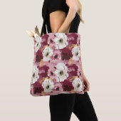 Heerlijke Abstracte Waterverf Camellias Tote Bag (Dichtbij)
