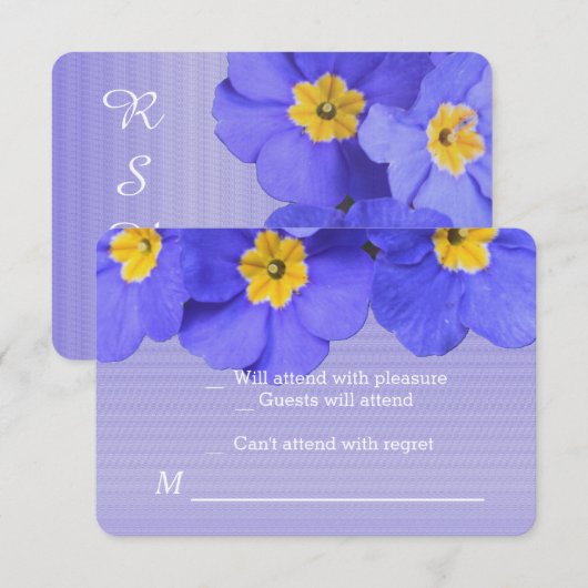 heerlijke blauwe tuinbloemen rsvp bruiloft (Voorkant / Achterkant)