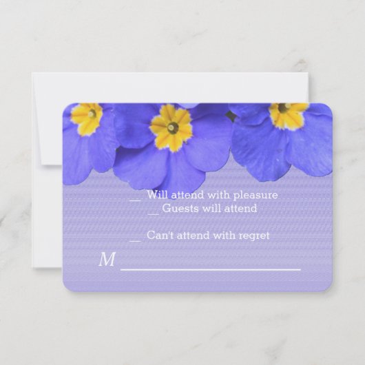 heerlijke blauwe tuinbloemen rsvp bruiloft (Voorkant)