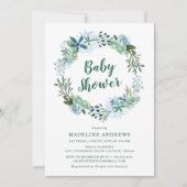 Heerlijke bloem | Uitnodiging voor groen Baby show (Voorkant)