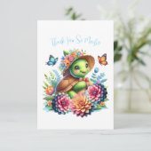Heerlijke bloemenschildpad Zee bedankje Kaart (Staand voorkant)