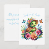 Heerlijke bloemenschildpad Zee bedankje Kaart (Voorkant / Achterkant)