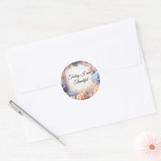 Heerlijke Blozen Hydrangea Dankbaarheid Sticker (Envelop)