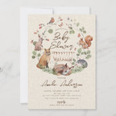 Heerlijke bosdieren Baby shower uitnodiging (Voorkant)