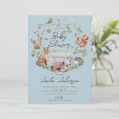 Heerlijke bosdieren Baby shower uitnodiging (Staand voorkant)
