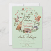 Heerlijke bosdieren Baby shower uitnodiging (Voorkant)