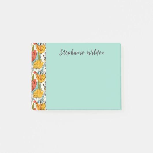 Heerlijke botanische patroonnaam post-it® notes (Voorkant)