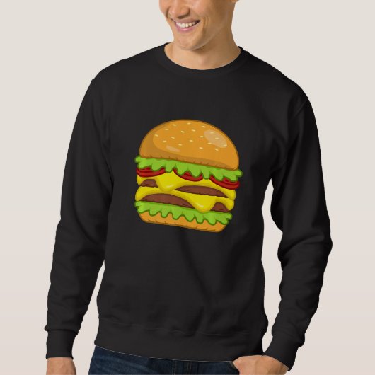 Heerlijke Burger Cheeseburger Hamburger Voedsel Gr Trui (Voorkant)