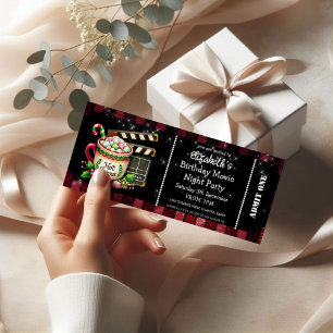 Heerlijke Cacao Filmavond Verjaardagsfeest Ticket Kaart