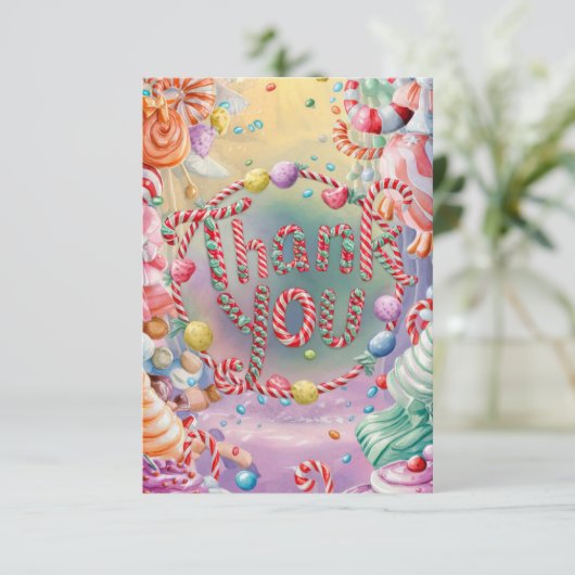 Heerlijke Candyland bedankkaart (Staand voorkant)