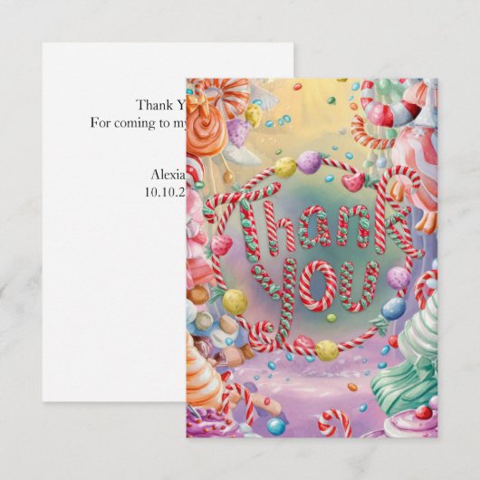 Heerlijke Candyland bedankkaart (Voorkant / Achterkant)
