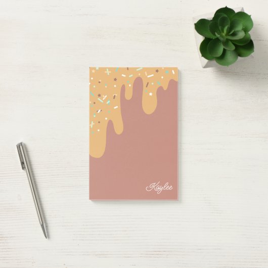 Heerlijke Caramel Frosting Sprinkles Jouw naam Post-it® Notes (Kantoor)