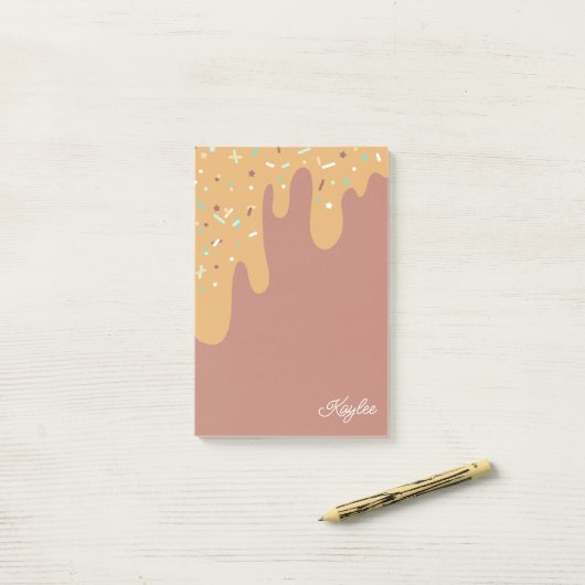 Heerlijke Caramel Frosting Sprinkles Jouw naam Post-it® Notes (Op bureau)
