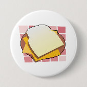 Heerlijke Cheese Sandwich Fun Food Ronde Button 7,6 Cm (Voorkant)