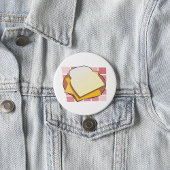 Heerlijke Cheese Sandwich Fun Food Ronde Button 7,6 Cm