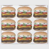 heerlijke cheeseburger met foto's op de foto cadeaupapier (Vlak)