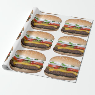 heerlijke cheeseburger met foto's op de foto cadeaupapier