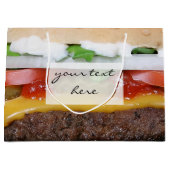 heerlijke cheeseburger met foto's op de foto large cadeautasje (Voorkant)