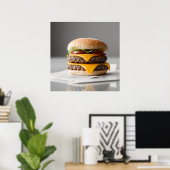 Heerlijke Cheeseburger op Weefsels Poster (Thuiskantoor)