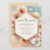 Heerlijke Chic Beach bruiloft Save The Date (Voorkant / Achterkant)